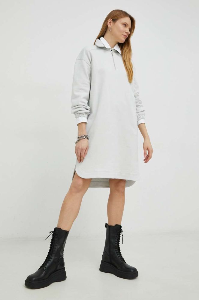 Бавовняна сукня G-Star Raw колір сірий mini oversize (2948228)