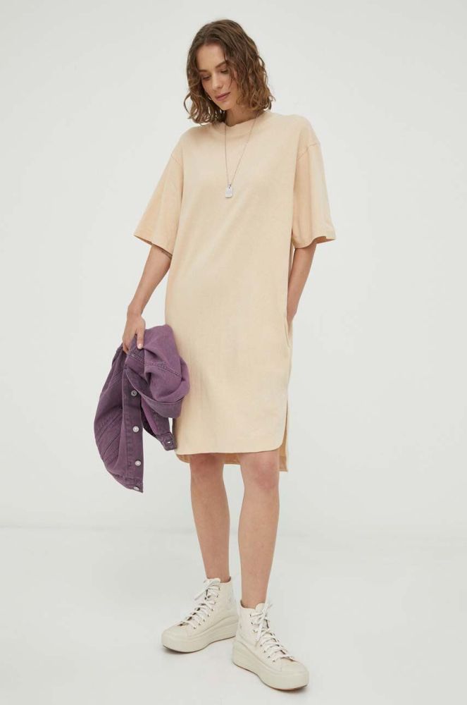 Бавовняна сукня G-Star Raw колір бежевий mini oversize (3113587)