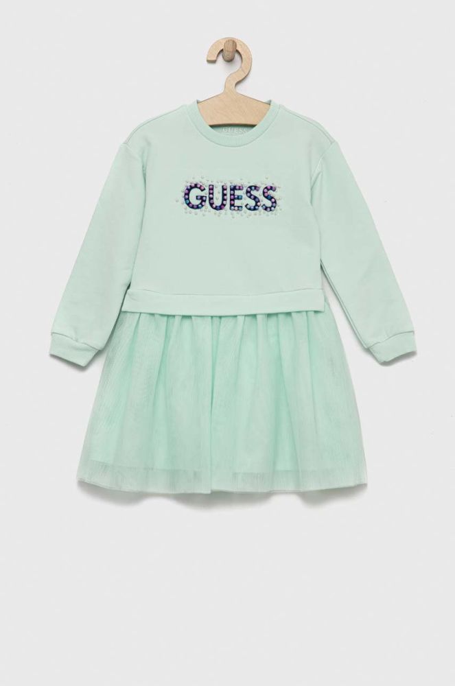 Дитяча сукня Guess колір зелений mini розкльошена (2909718)