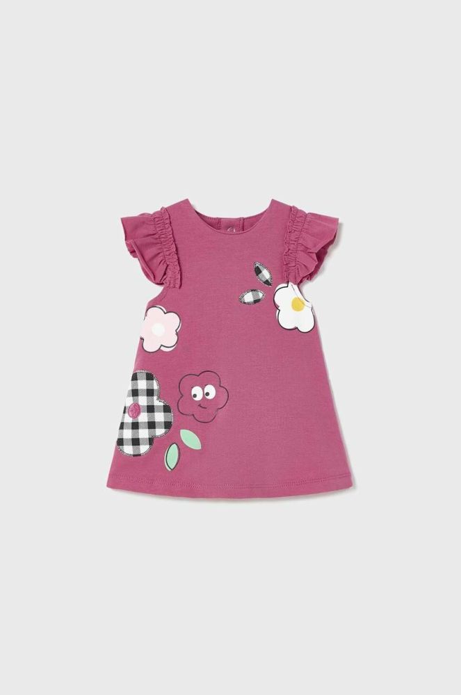 Сукня для немовлят Mayoral Newborn колір фіолетовий mini пряма