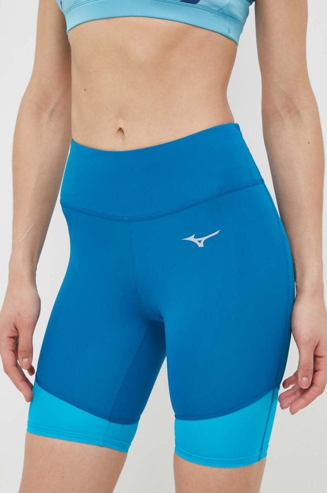 Шорти для бігу Mizuno Impulse Core Mid однотонні висока посадка колір блакитний