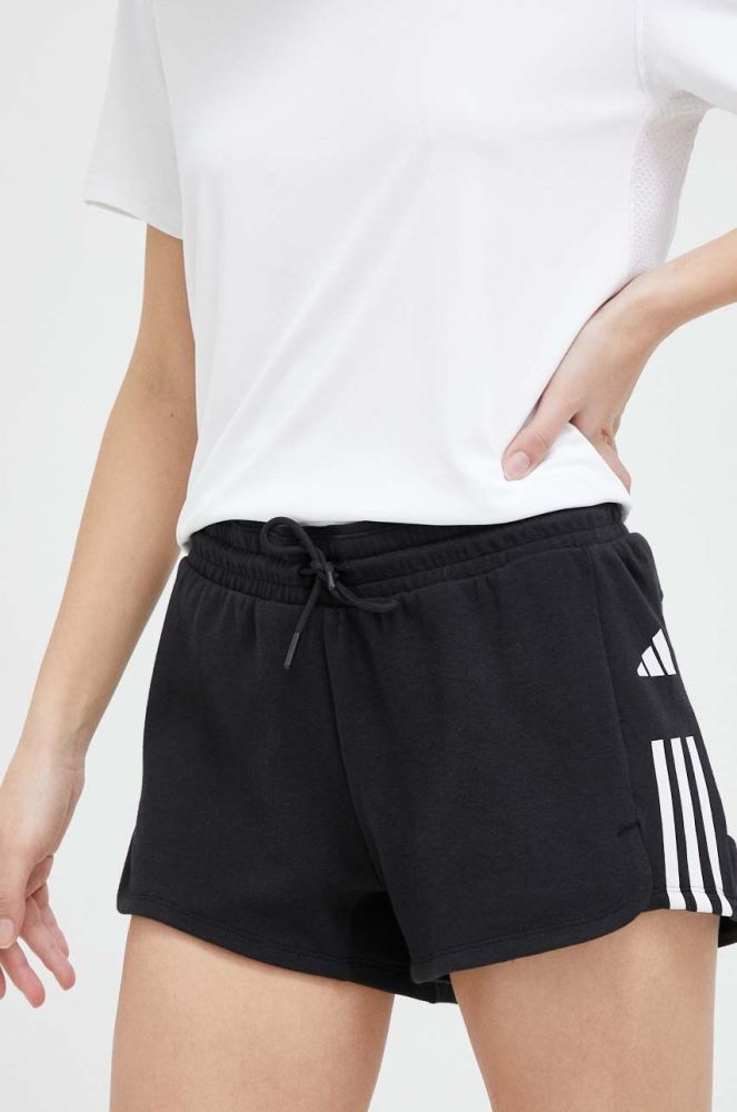 Шорти для тренувань adidas Performance Training Essentials колір чорний з принтом середня посадка