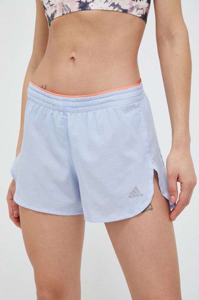 Шорти для бігу adidas Performance Fast однотонні середня посадка колір блакитний