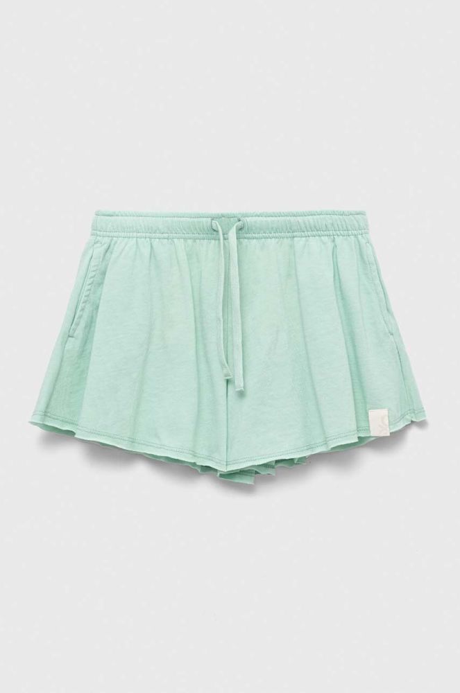Дитячі шорти United Colors of Benetton колір зелений однотонні регульована талія (3234405)