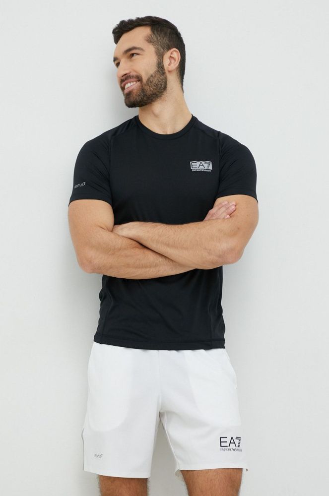 Футболка EA7 Emporio Armani чоловічий колір чорний однотонний (2887955)