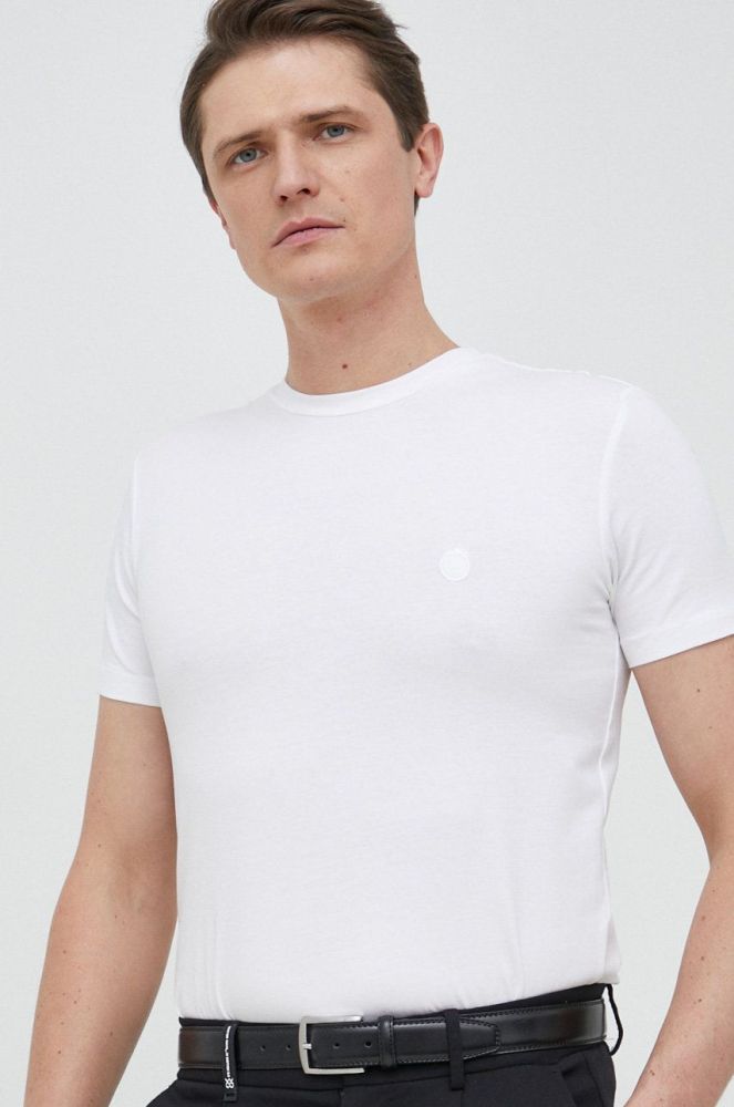 Футболка Trussardi чоловічий колір білий однотонний