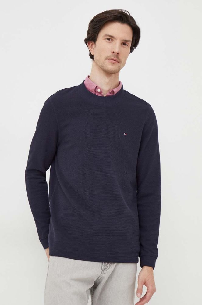 Лонгслів Tommy Hilfiger чоловічий колір синій однотонний (3681721)